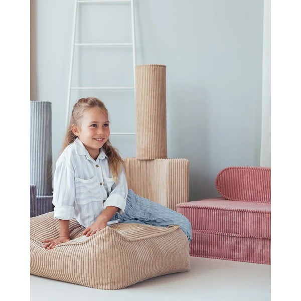 Világosbarna kordbársony párna gyerek kanapéhoz Roll – Wigiwama-image-4