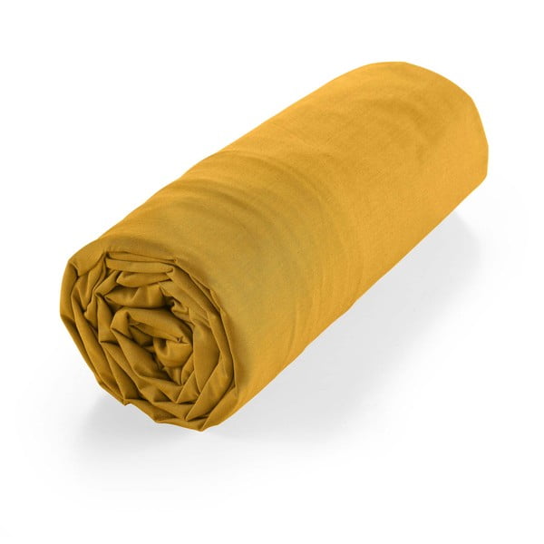 Sárga gumis bio pamut lepedő 160x200 cm Biolina – douceur d'intérieur-image-4