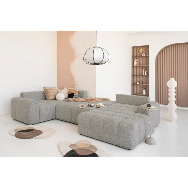 Világosbarna kinyitható tárolóhelyes moduláris sarokkanapé (bal oldali) Lulu – Miuform-image-1