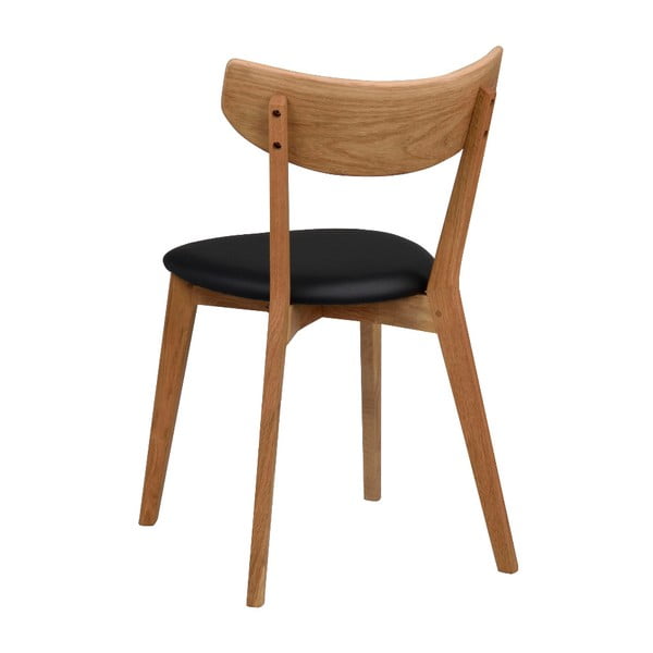Ami barna tölgyfa étkezőszék fekete ülőrésszel - Rowico-image-4