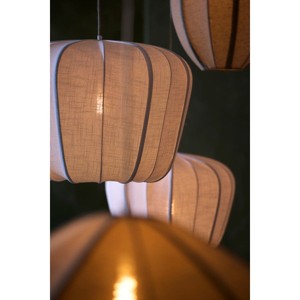 Krémszínű függőlámpa textil búrával Zubedo – Light & Living-image-1