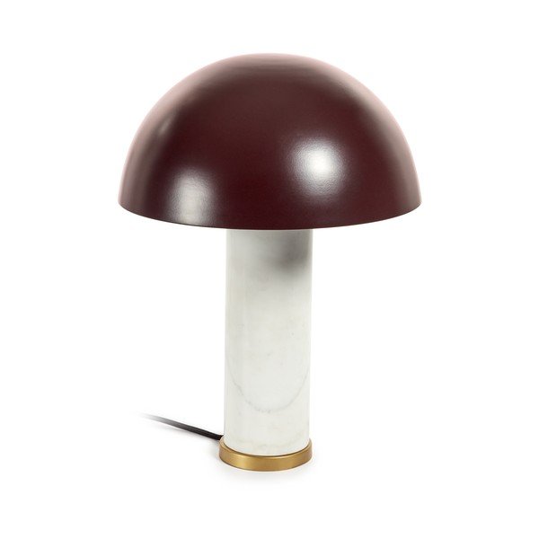 Fehér-sötétbarna márvány asztali lámpa fém búrával (magasság 43 cm) Zorione – Kave Home