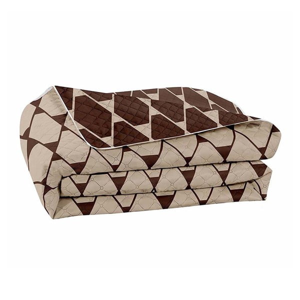 Hypnosis Rhombuses barna-bézs kétoldalas mikroszálas ágytakaró, 220 x 240 cm - DecoKing