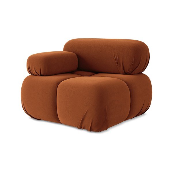 Narancssárga bársony kanapé modul (bal oldali) Lokua – Makamii-image-1