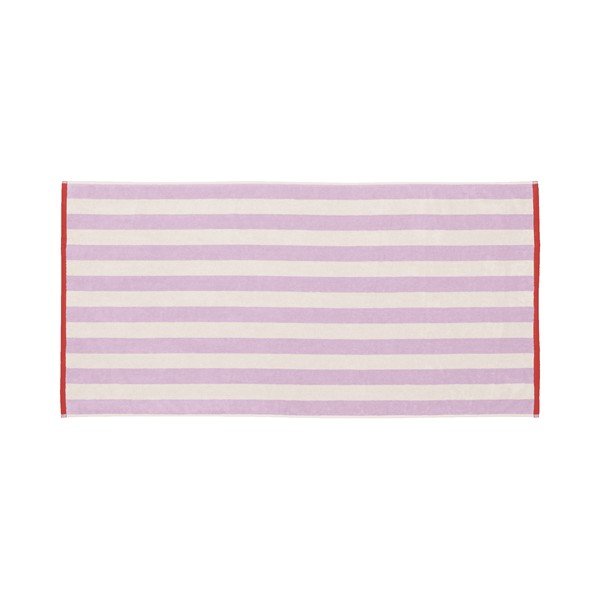 Levendula színű-krémszínű frottír pamut fürdőlepedő 70x140 cm Gobo – noo.ma-image-2