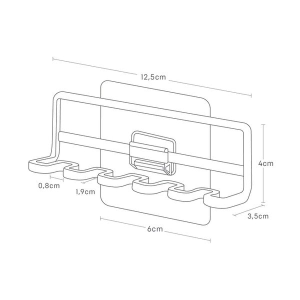 Fehér öntapadós fém fogkefetartó Film Hook – YAMAZAKI-image-4