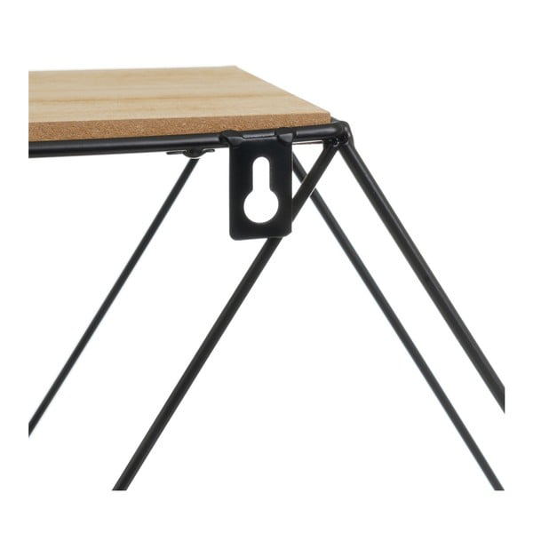 Fekete-natúr színű többszintes fali polc 50 cm – Casa Selección-image-2
