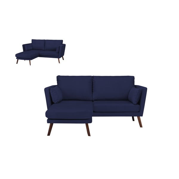 Elena tengerészkék háromszemélyes kanapé, bal oldali fekvőfotellel - Mazzini Sofas-image-3