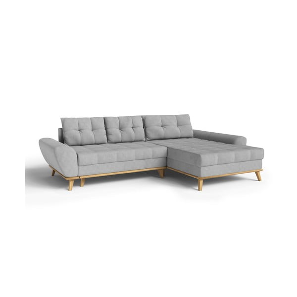 Világosszürke kinyitható sarokkanapé (jobb oldali) Balitco – Ropez-image-2