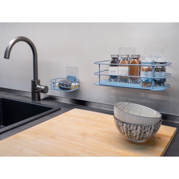 Világoskék öntapadós fém szappantartó Grena – Compactor-image-3