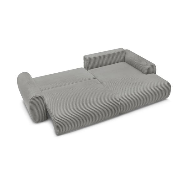 Sötétszürke kordbársony kinyitható sarokkanapé (jobb oldali) Lucien – Bobochic Paris-image-4