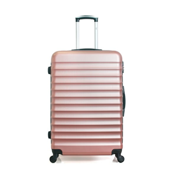 Meropi roséarany színű gurulós bőrönd, 97 l - Hero