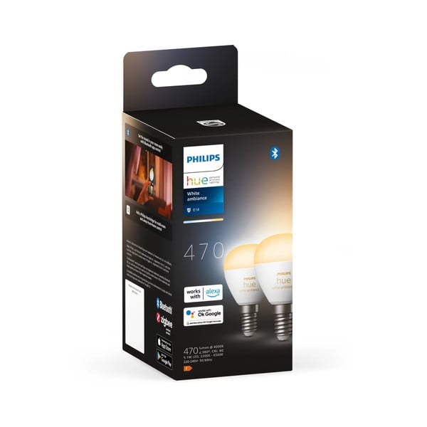 Okos izzó szett 2 db-os E14, 5 W White ambiance – Philips Hue-image-2