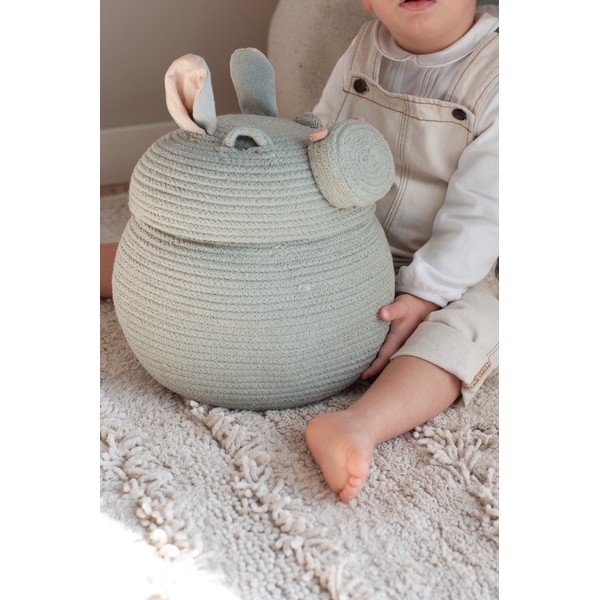 Világosszürke textil játéktároló kosár ø 25x30 cm Henry the Hippo – Lorena Canals-image-2