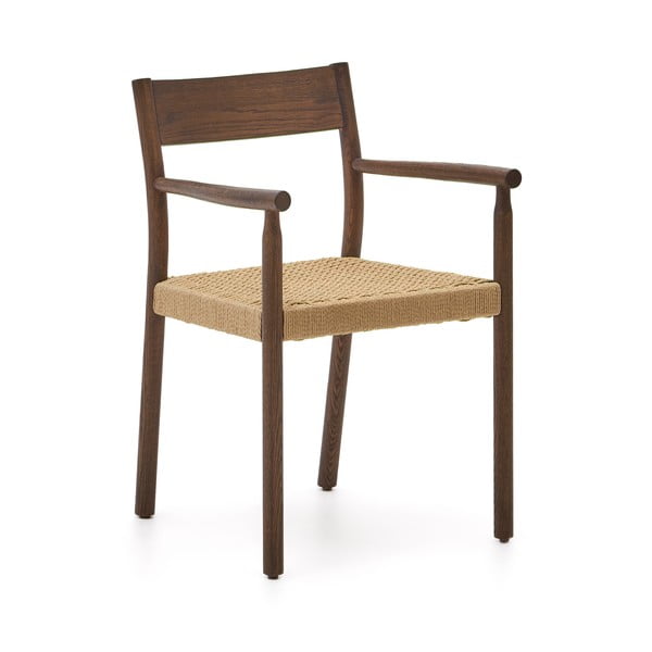 Barna-natúr színű tölgyfa étkezőszék Yalia – Kave Home