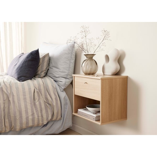 Függő éjjeliszekrény tölgyfa dekorral Mistral - Hammel Furniture-image-3