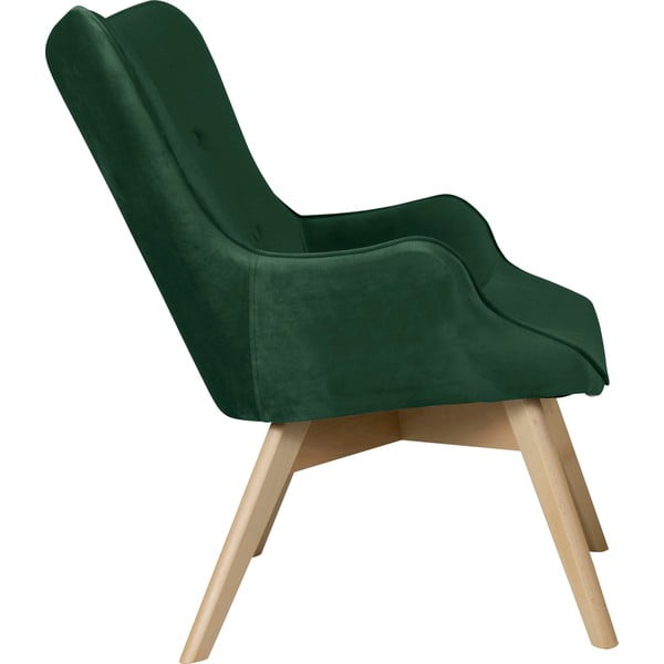 Sötétzöld bársony fotel Niko – Ropez-image-3