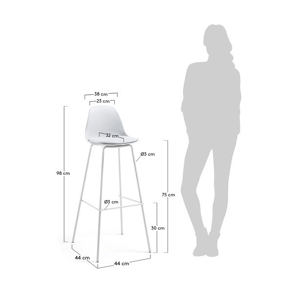 Lysna 2 részes világos szürke bárszék szett - La Forma-image-1