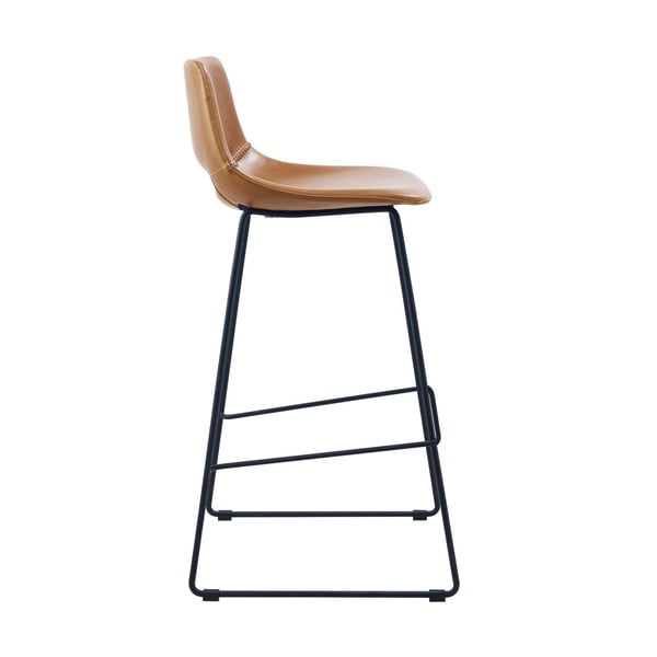 Konyakbarna bőrutánzat bárszék (ülésmagasság 76 cm) Zahara – Kave Home-image-3