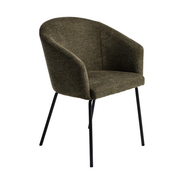 Khaki kárpitozott karfás étkezőfotel Easton – Unique Furniture