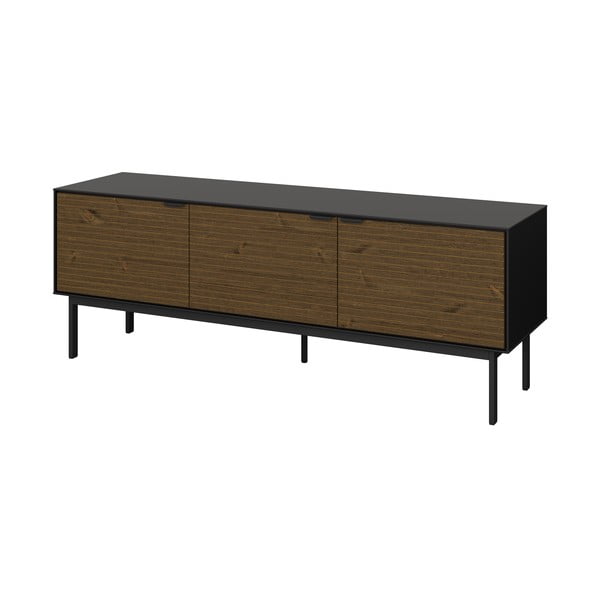 Fekete-barna TV-állvány borovi fenyő dekorral 150x54 cm Soma - Tvilum-image-2