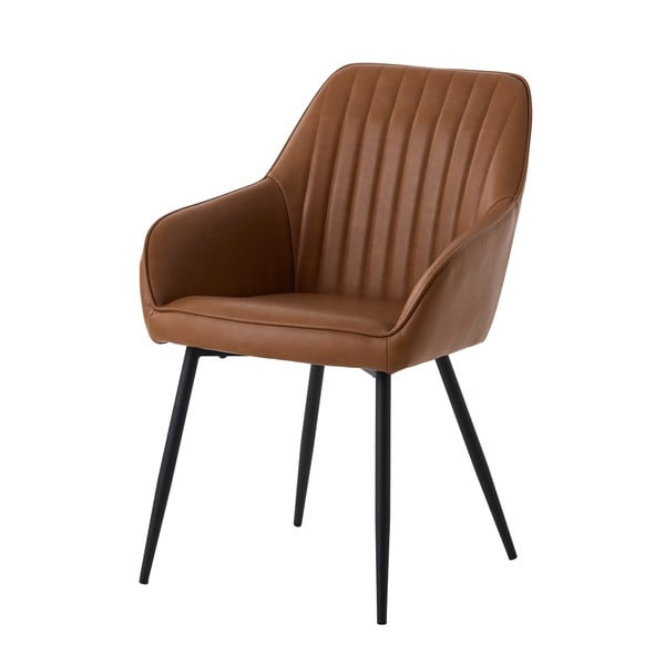 Barna kárpitozott karfás étkezőfotel szett 2 db-os Nolan Stripe – Unique Furniture-image-2