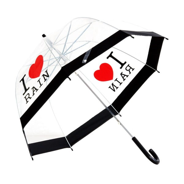 I Love Rain átlátszó esernyő, ⌀ 81 cm - Ambiance