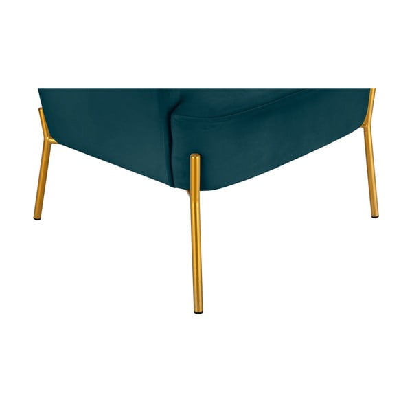 Zöldeskék bársony fotel Runa - Støraa-image-3