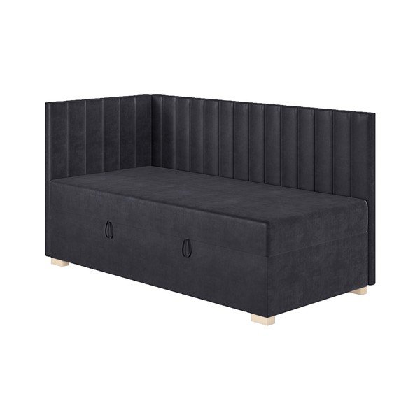 Sötétkék sarok ágyneműtartós gyerekágy matraccal 90x200 cm Snugi – Ghado-image-4