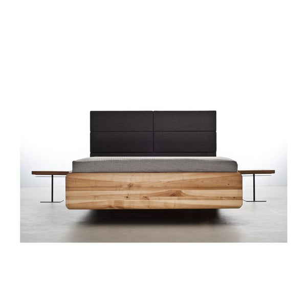 Boxspring olajkezelt kőrisfa ágy, 120 x 210 cm - Mazzivo-image-1