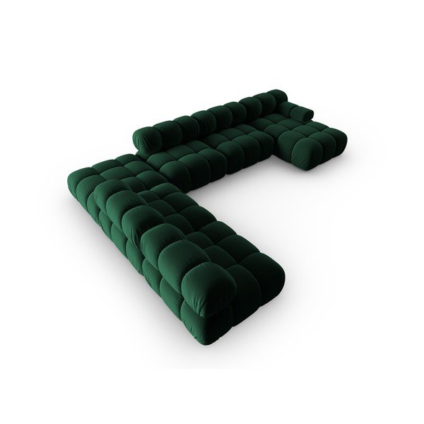 Zöld bársony kanapé 379 cm Bellis – Micadoni Home-image-4