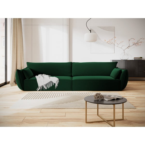 Sötétzöld bársony kanapé 248 cm Vanda – Mazzini Sofas-image-1