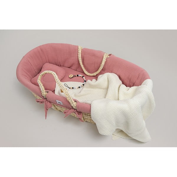 Rózsaszín mózeskosár állvánnyal Meeko - BELLAMY-image-1
