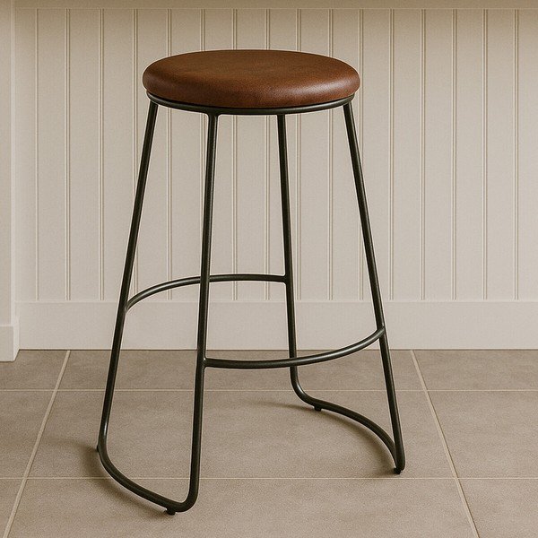 Fekete-barna kárpitozott bárszék (ülésmagasság 64 cm) Brixton – Premier Housewares-image-2