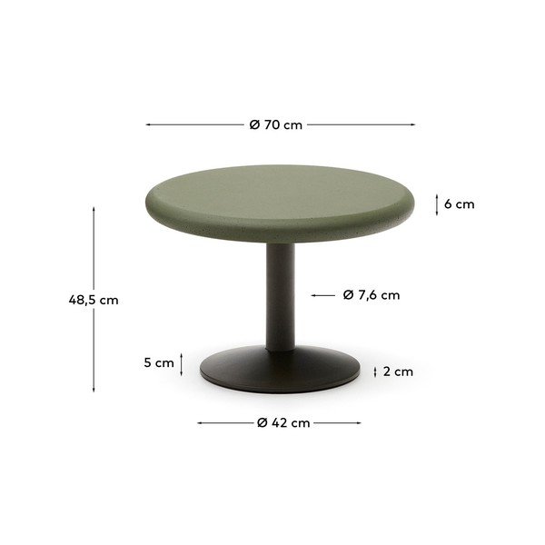 Kerek kerti étkezőasztal beton asztallappal ø 70 cm Esilda – Kave Home-image-4