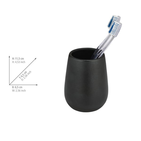 Fekete kerámia fogkefetartó pohár Nerno – Wenko-image-2