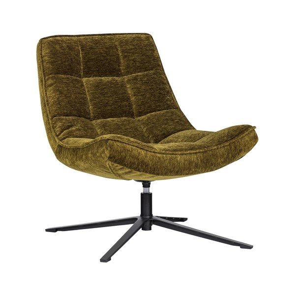 Zöld forgó zsenília fotel Maudi – WOOOD