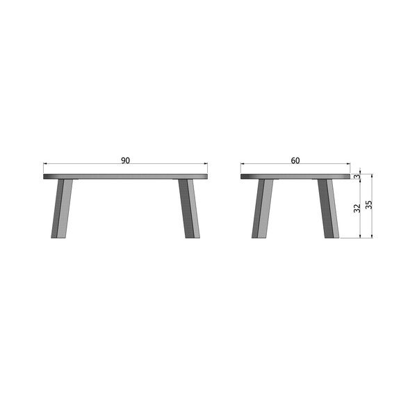 Tonda dohányzóasztal tölgyfából, hossz 90 cm - De Eekhoorn-image-1