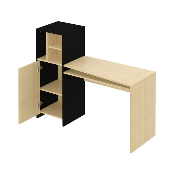 Íróasztal tölgyfa dekoros asztallappal 130x50 cm Mitch - TemaHome-image-2