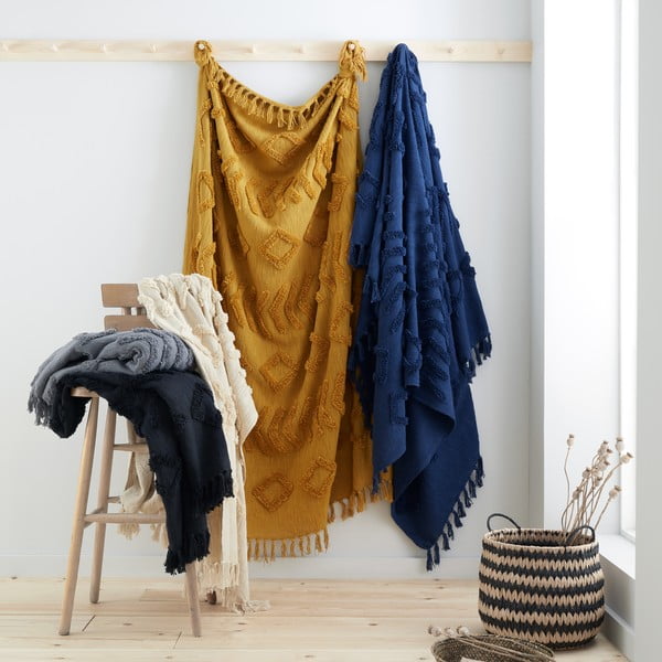 Sárga-narancssárga pamut takaró 137x170 cm Kabeli – Pineapple Elephant-image-3