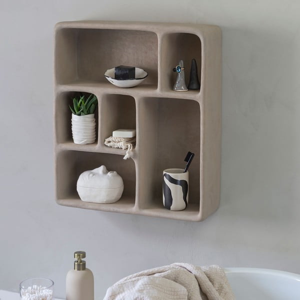 Világosszürke többszintes fali polc kő dekorral Art Studio – Mette Ditmer Denmark-image-2