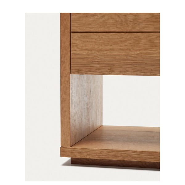 Natúr színű alacsony komód tölgyfa dekorral 200x74 cm Alguema – Kave Home-image-3