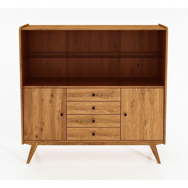 Tölgyfa tálalószekrény 160x154 cm Retro - The Beds-image-2