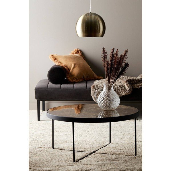 Barna acél kerek dohányzóasztal ø 80 cm Gellina – Ellos Home-image-1