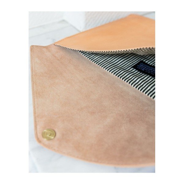 Bézs boríték formájú laptoptartó bőrből, méret: 13" - O My Bag-image-4