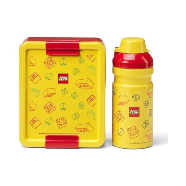 Sárga műanyag gyerek uzsonnás doboz szett 2 db-os Brick – LEGO®