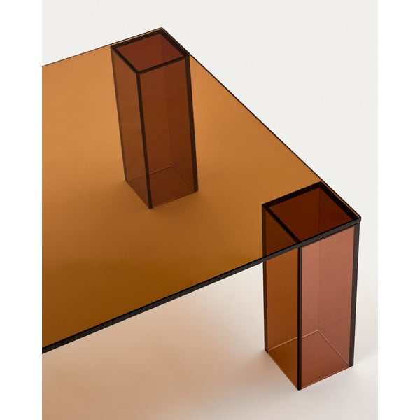 Barna üveg dohányzóasztal 60x140 cm Adularia – Kave Home-image-4