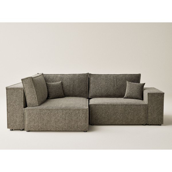 Barna zsenília kinyitható-tárolóhelyes sarokkanapé (bal oldali-L alakú) Tonga – Maison de Rêve-image-2