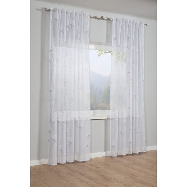 Fehér-szürke átlátszó függöny 245x140 cm Voile - Gardinia-image-1