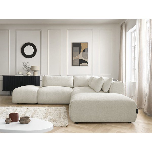 Fehér állítható moduláris sarokkanapé Jana – Bobochic Paris-image-2